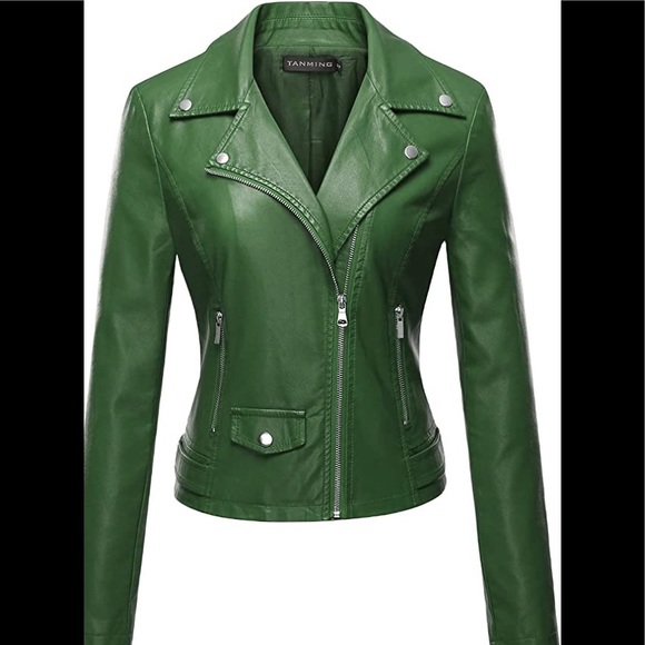 Womens Leather Jacket Jackets & Blazers - New Womens Zipper Leather Jacket Multiple Sizes